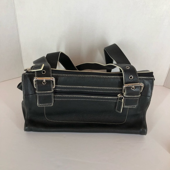 Fossil Black Pebble Leather 2 Strap Shoulder Bag - Picture 1 of 7